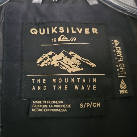 Quicksilver Fairbanks Technical Snow Jacket Mens Small Gray Camo Dry Flight Tech - Picture 16 of 16